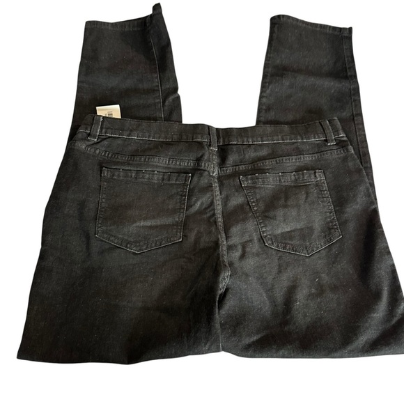 Black Relaxed Fit Jeans with Subtle Sheen - Picture 3 of 7